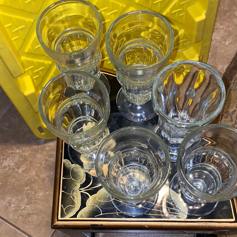 Vintage Large Clear Ice Cream Soda Goblet Set of 6 Box28 - Picture 3 of 6
